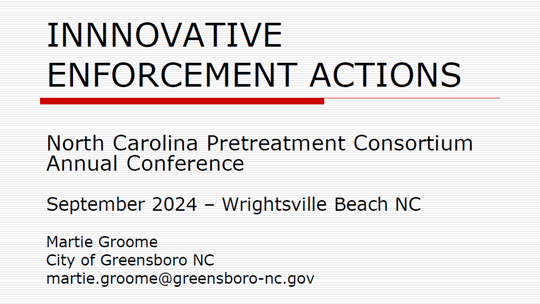Innovative Enforcement Actions - Martie Groome